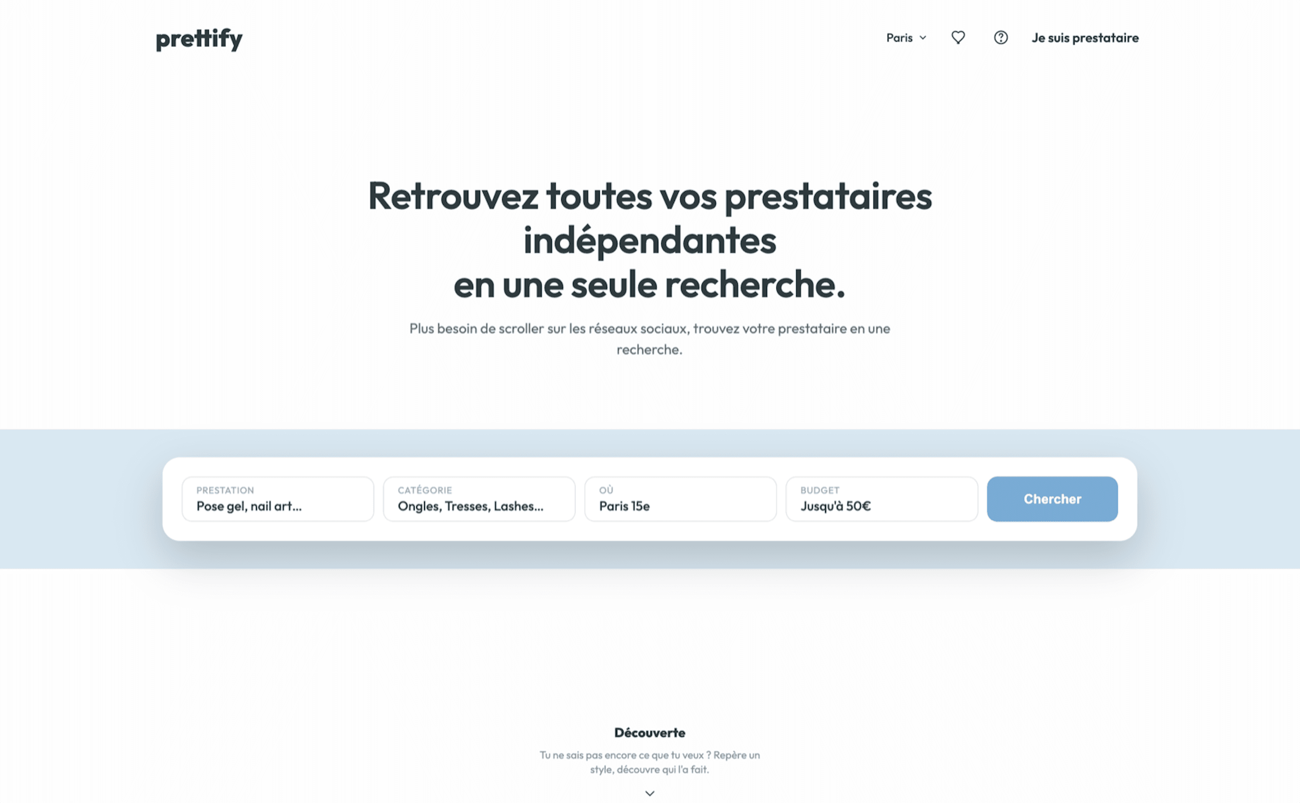 Aperçu du projet Prettify